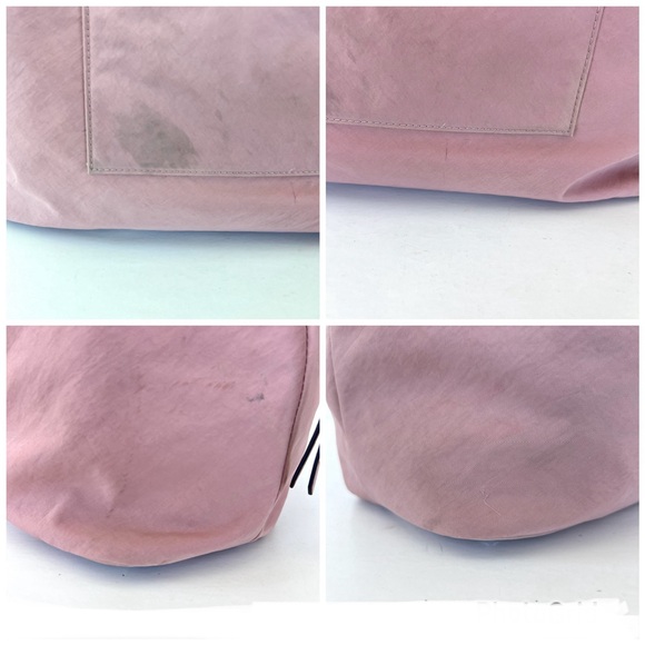 REBECCA MINKOFF Blush Pink Washed Nylon Leather Handles Large Shoulder Bag Tote - Picture 15 of 15